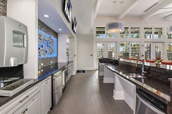 Indoor entertainment kitchen with serving bar